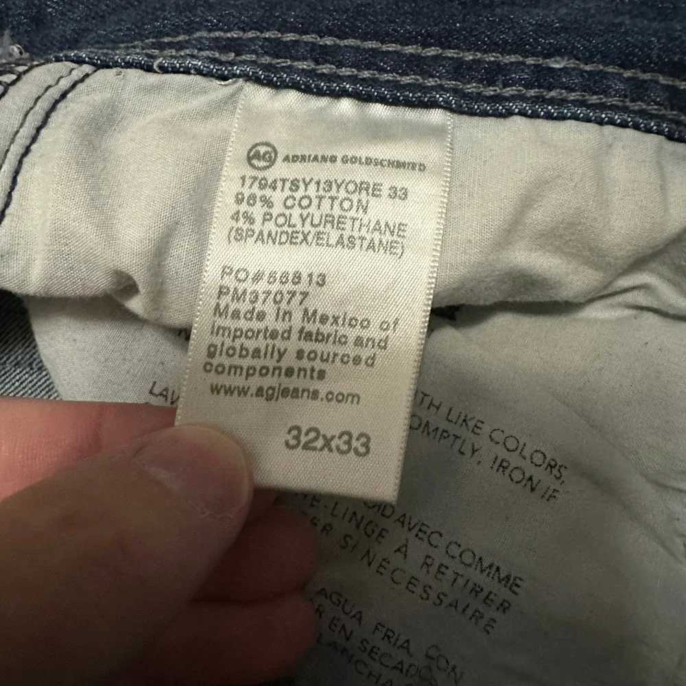 AG‎ Adriano Goldschmied Everett Slim Straight Jeans Blue Mens 32x33